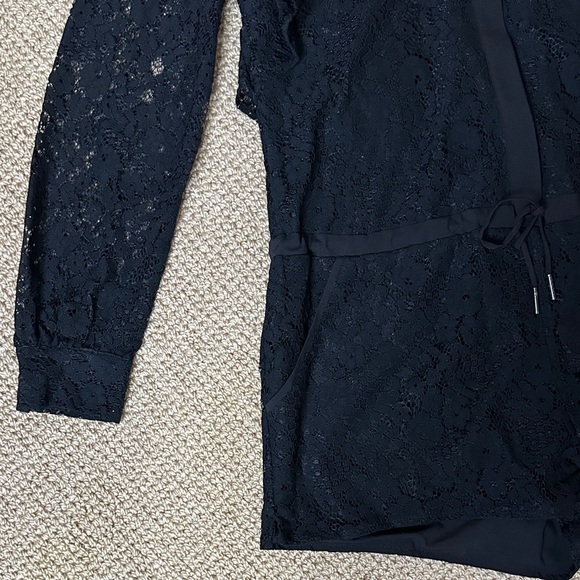 David Lerner Black Lace Long Sleeve Romper Dressy Night Out One-Piece Size S NWT - Picture 4 of 7
